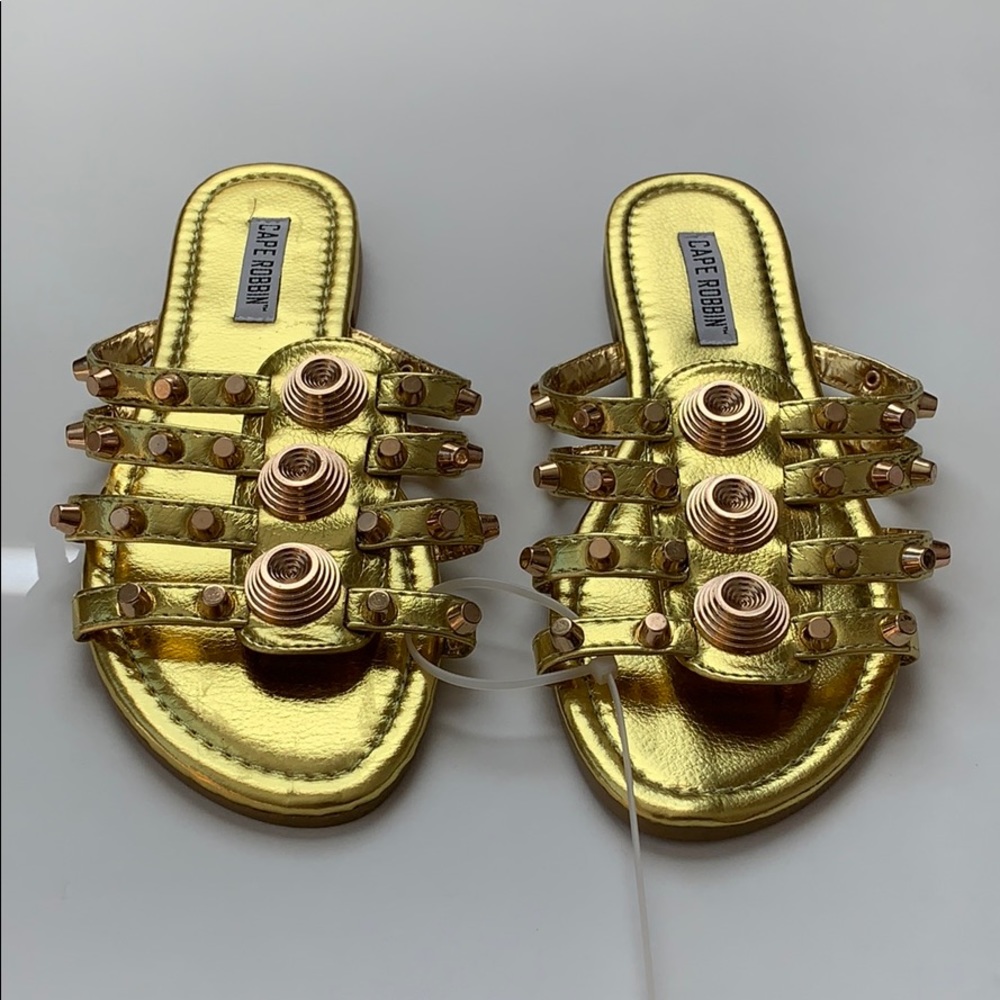 Gold Cape Robbin slip ons